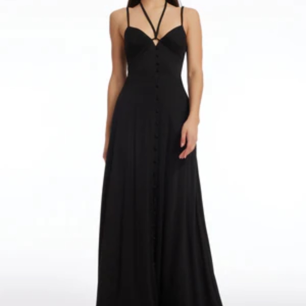 Dress the Population Mia A-Line Maxi Dress Black XL